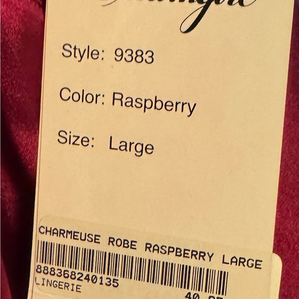 Elegant Raspberry Red Lace Kimono Robe - Picture 2 of 4